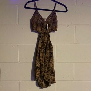 Aerie Leopard Print High Low Dress
